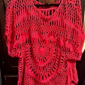 Chic Red Crochet Top